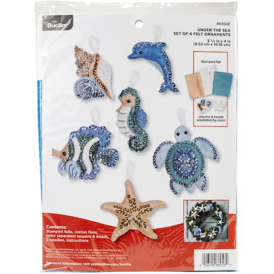 Bucilla&#xAE; Under The Sea Felt Ornaments Applique Kit Set